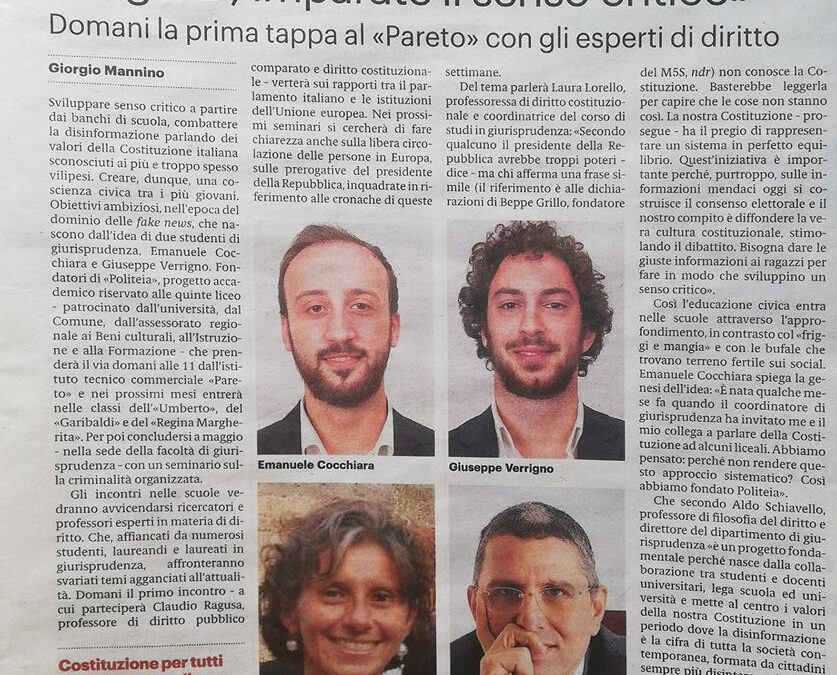 Politeia sul Giornale di Sicilia: Un vaccino contro le bufale