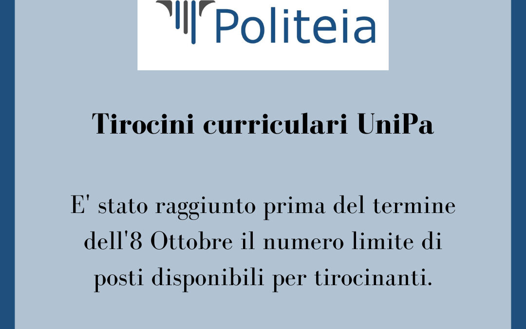 Tirocini curriculari UniPa – Selezione chiuse!